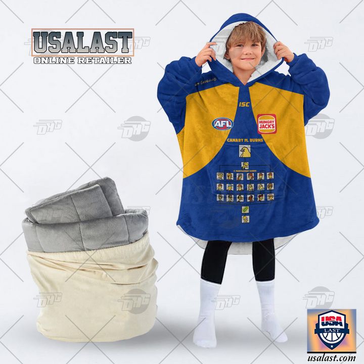 Personalised Afl West Coast Eagles Simpsons Family Blanket Hoodie Hoodie Blanket - Image 2