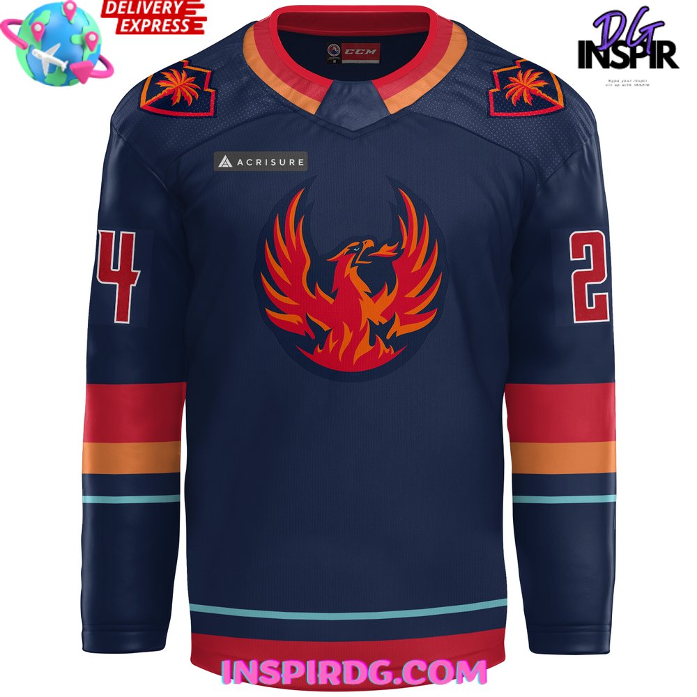 Ahl Coachella Valley Firebirds 2024 Derek Laxdal Hockey Jersey - Image 2
