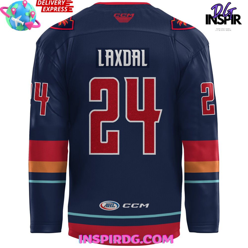 Ahl Coachella Valley Firebirds 2024 Derek Laxdal Hockey Jersey - Image 3