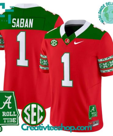 Alabama Crimson Tide 2024 Christmas Football Jersey