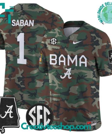 Alabama Crimson Tide Military Salute To Service Green Camo Jersey