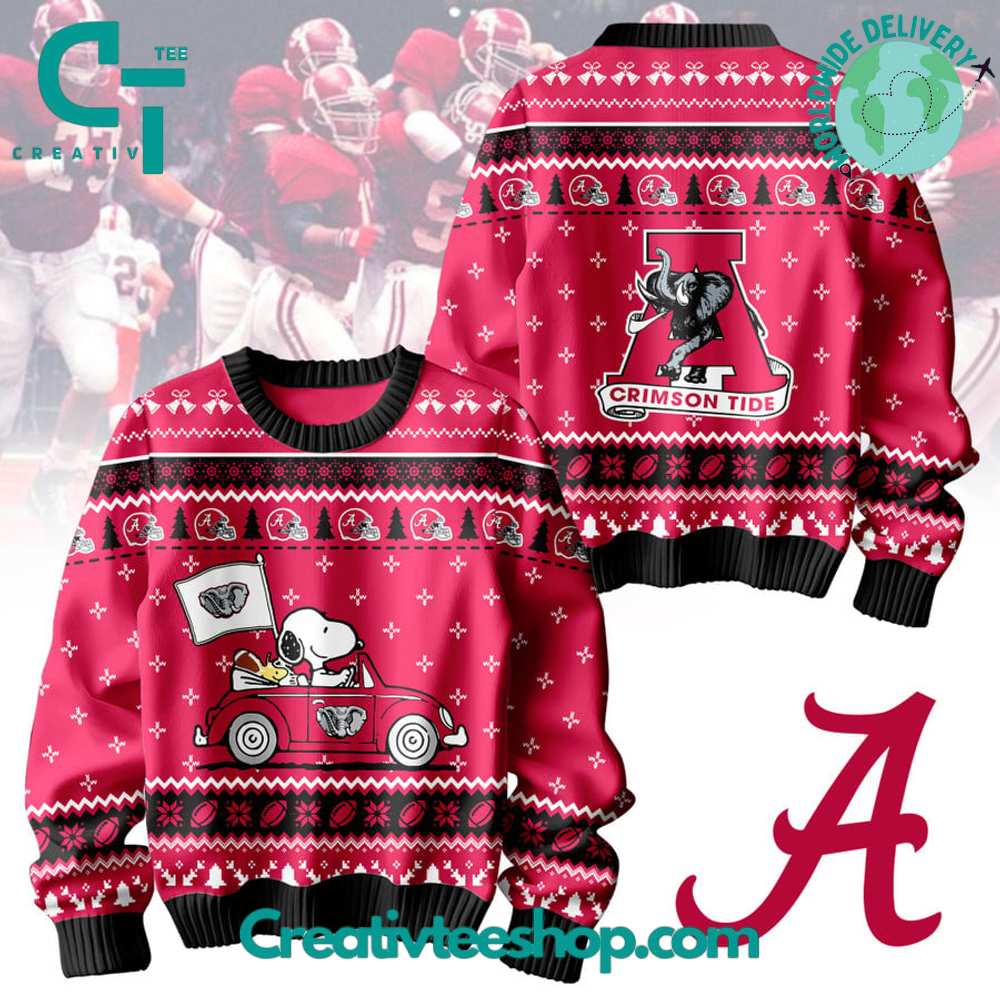 Alabama Crimson Tide Snoopy Ugly Sweater