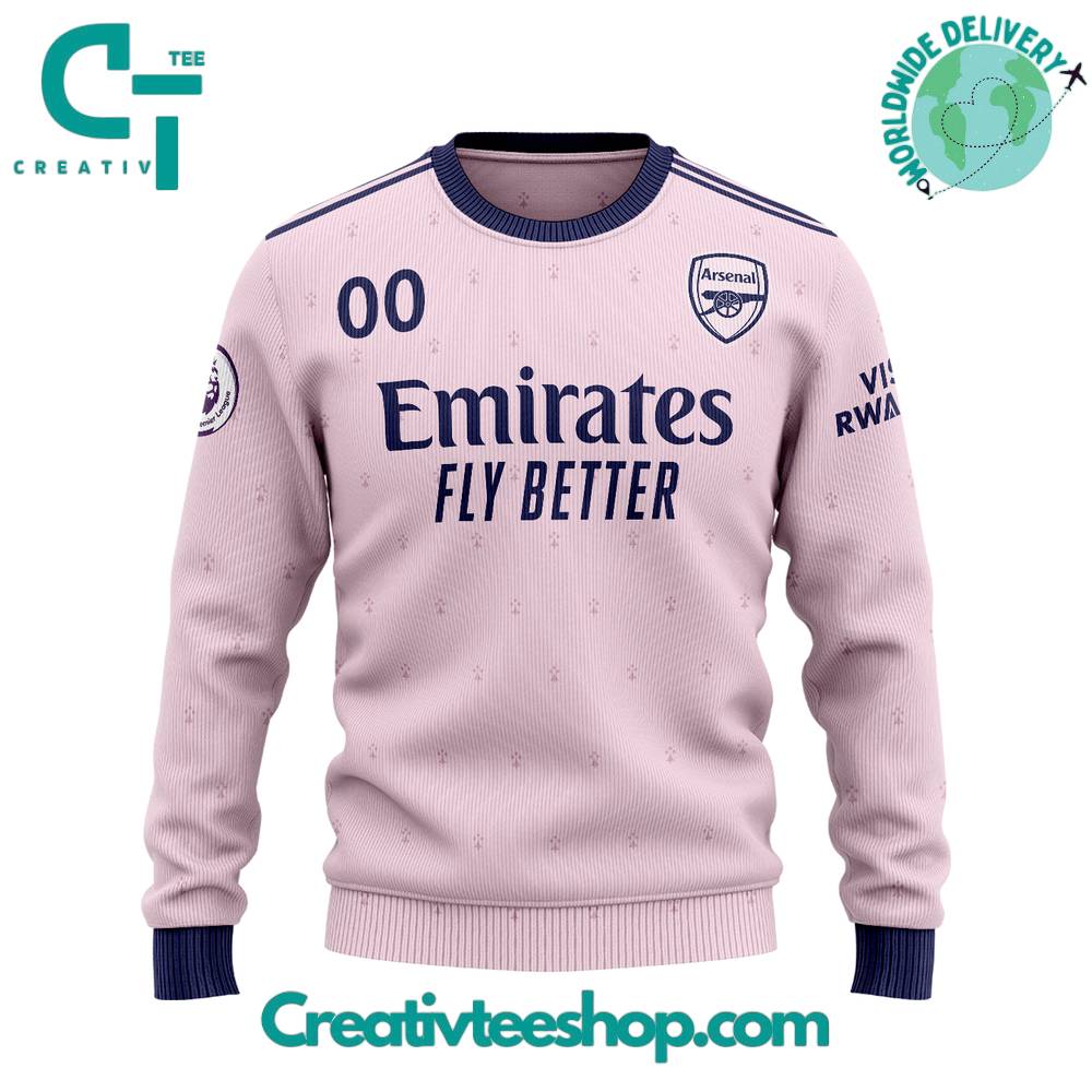 Arsenal Pink Kits Personalized Sweater - Image 2