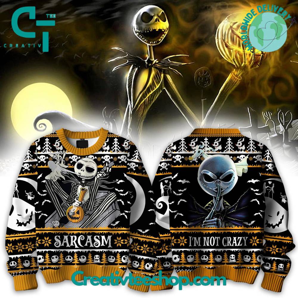 Jack Skellington Pumpkin Ugly Christmas Sweater