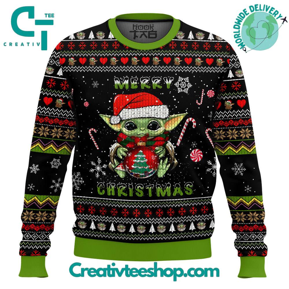 Baby Yoda Hahaha Merry Christmas Ugly Sweater - Image 2