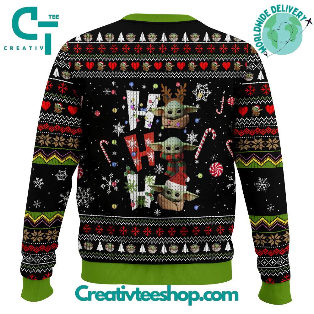 Baby Yoda Hahaha Merry Christmas Ugly Sweater - Image 3
