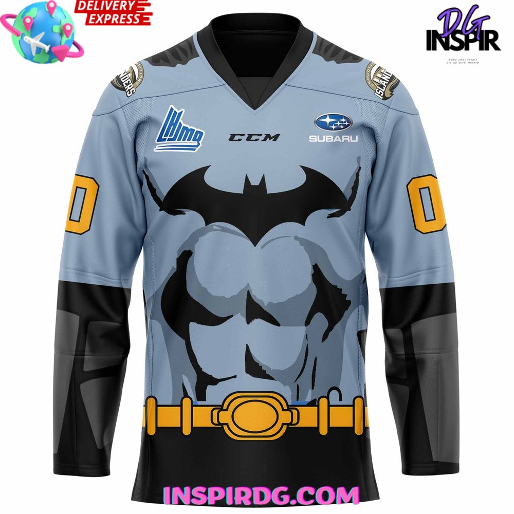 Charlottetown Islanders Game Worn Batman Special Jersey - Image 2