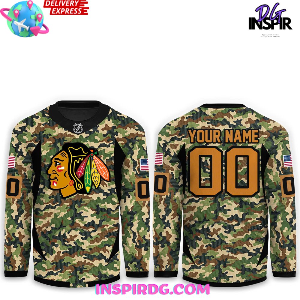 Chicago Blackhawks Military Appreciation Special Hockey Jersey - Image 2