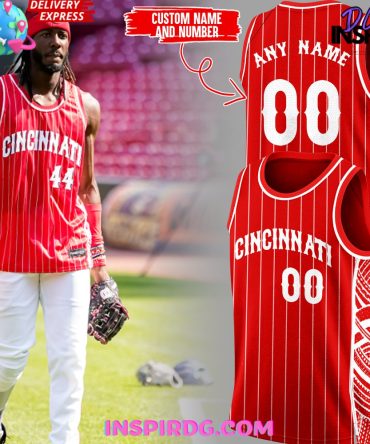 Cincinnati Reds White Red Stripped 2024 Basketball Jersey