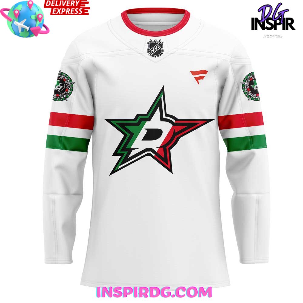 Dallas Stars Noche Mexicana Special White Hockey Jersey - Image 2