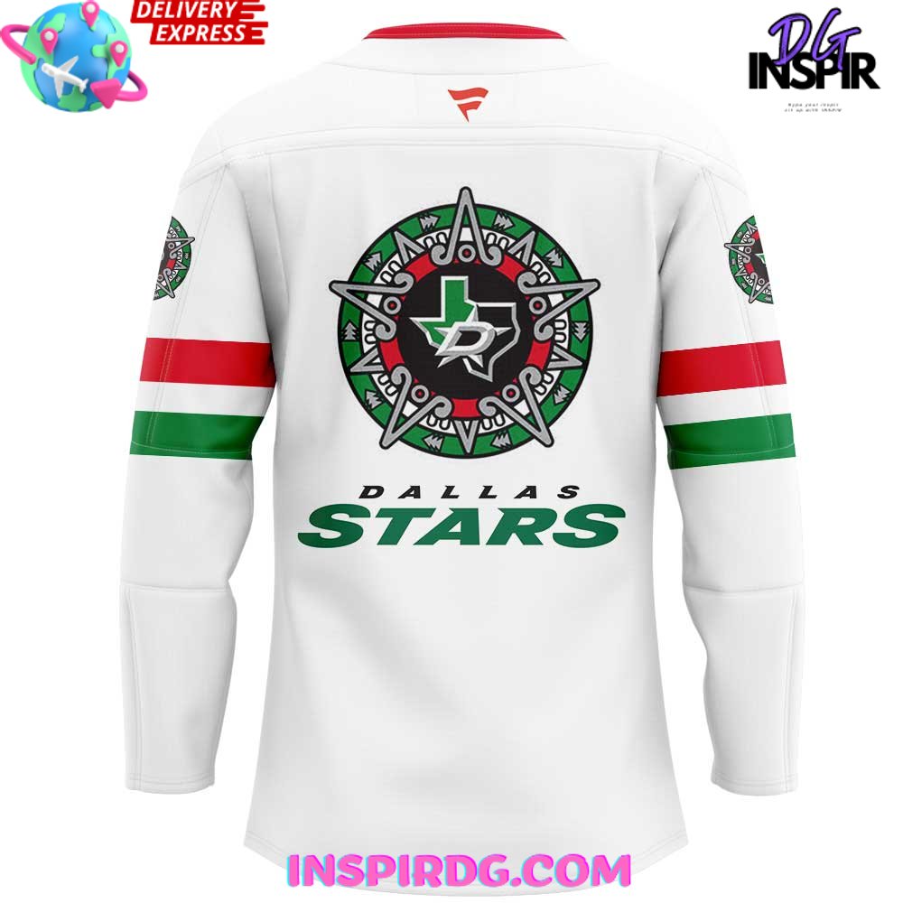 Dallas Stars Noche Mexicana Special White Hockey Jersey - Image 3