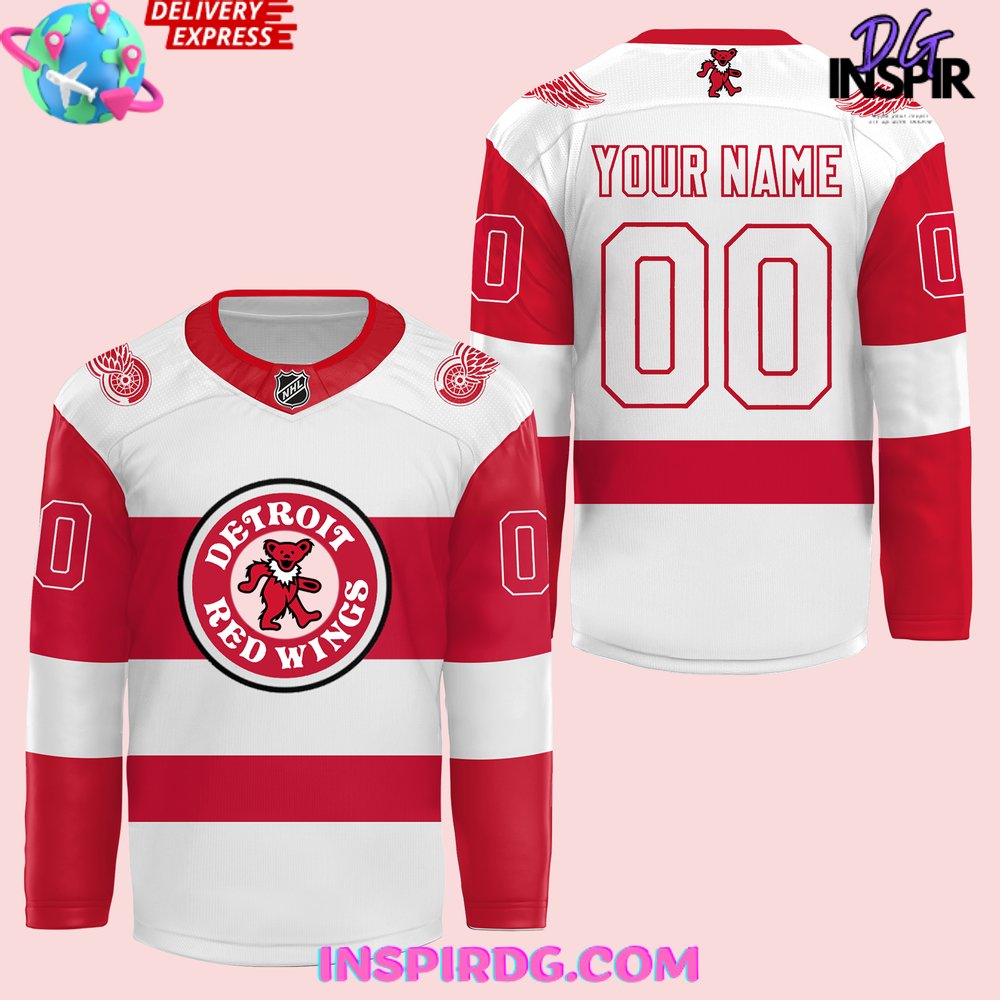 Detroit Red Wings Grateful Dead Night 2024 Hockey Jersey - Image 2
