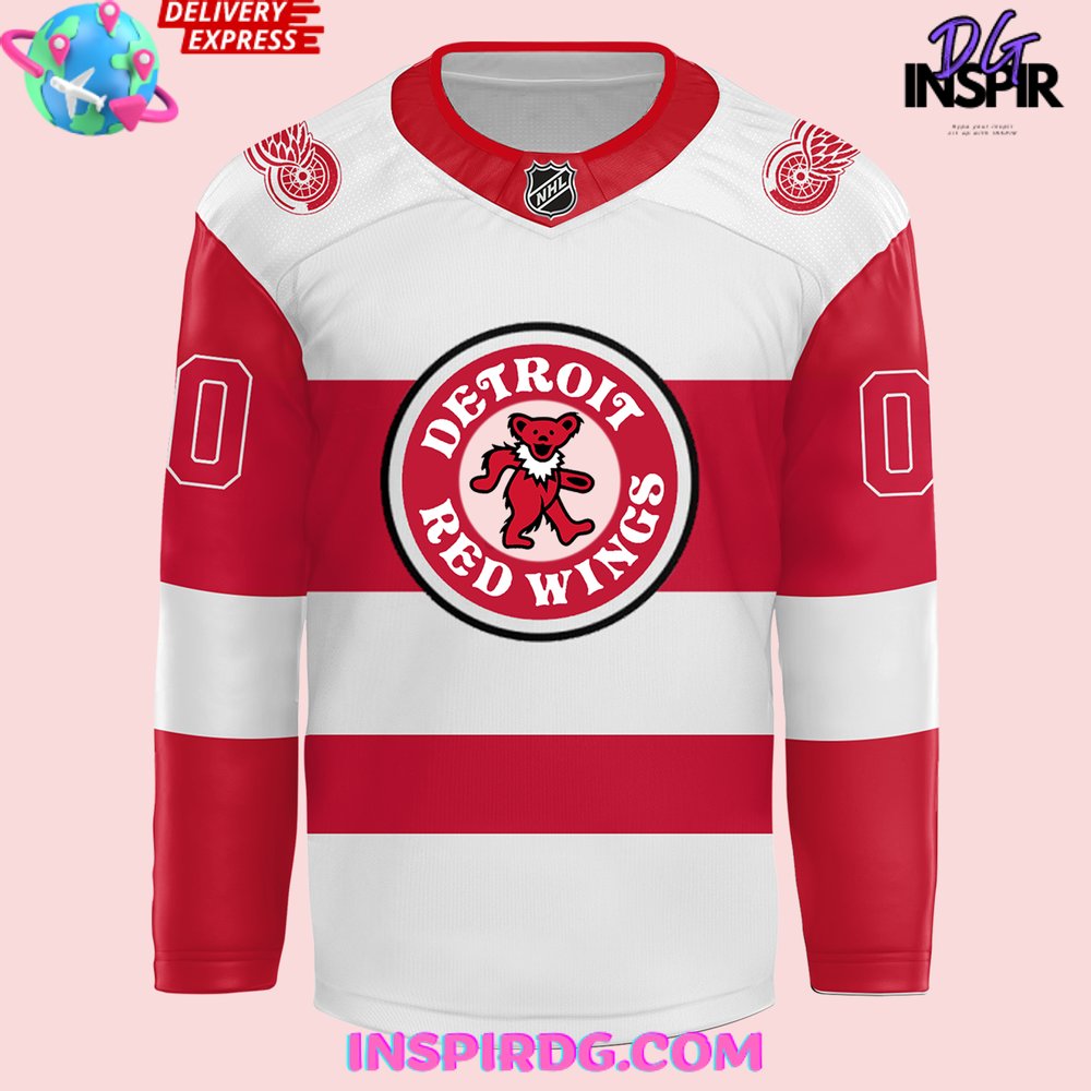 Detroit Red Wings Grateful Dead Night 2024 Hockey Jersey - Image 3
