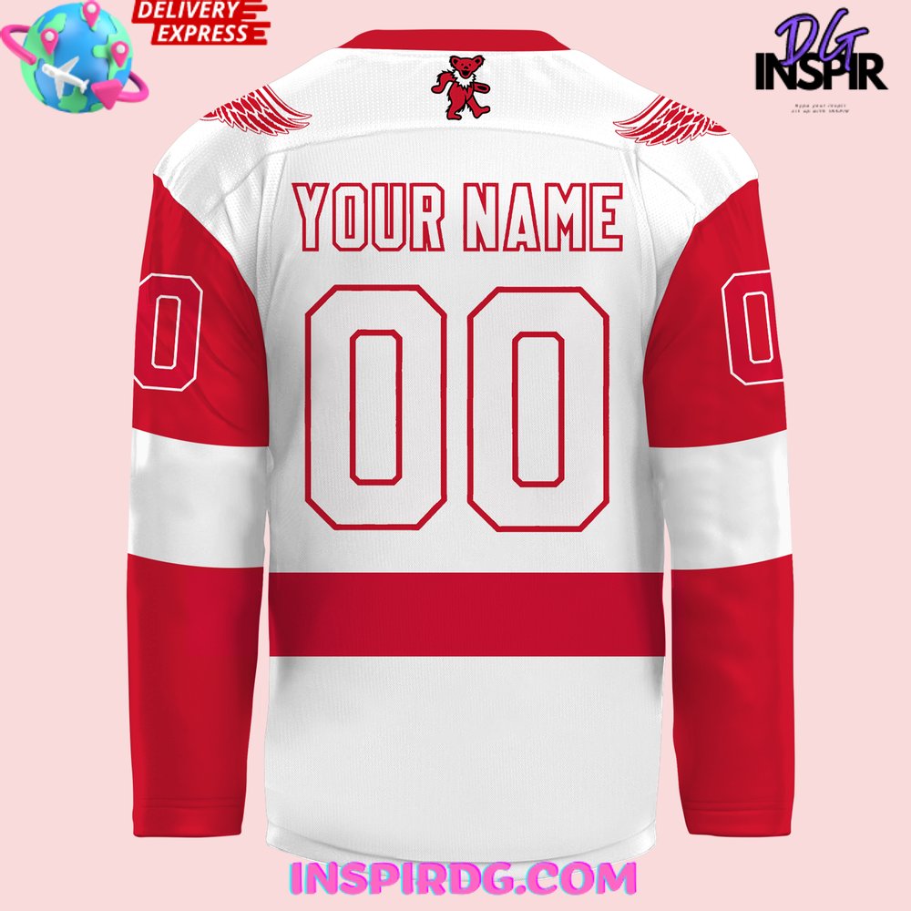 Detroit Red Wings Grateful Dead Night 2024 Hockey Jersey - Image 4