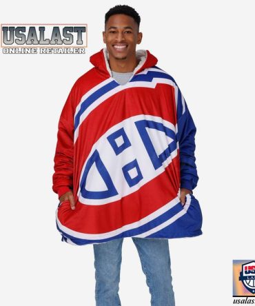 New Nhl Montreal Canadiens Big Logo Blanket Hoodie Hoodie Blanket