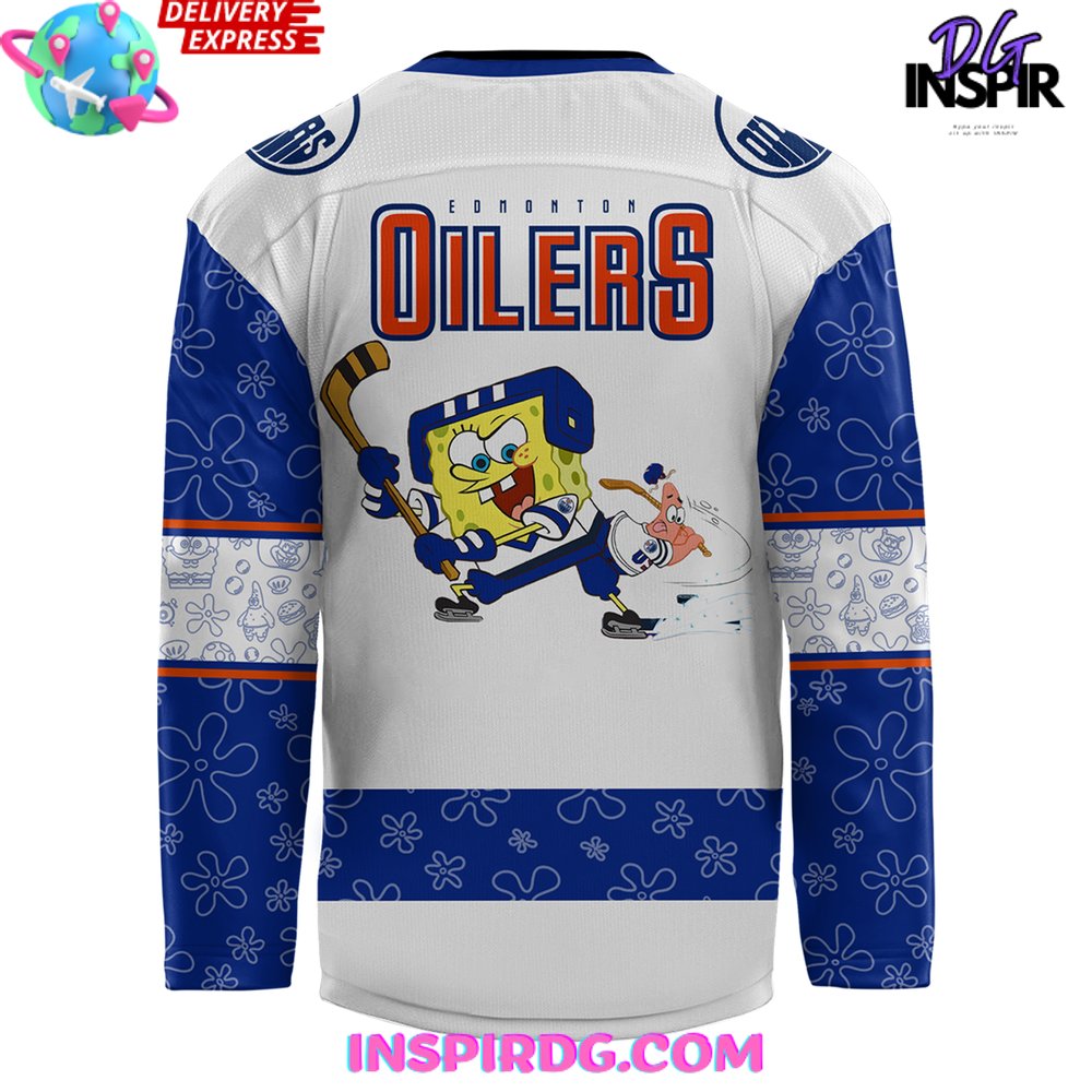 Edmonton Oilers Spongebob 25Th Anniversary Special Hockey Jersey - Image 3