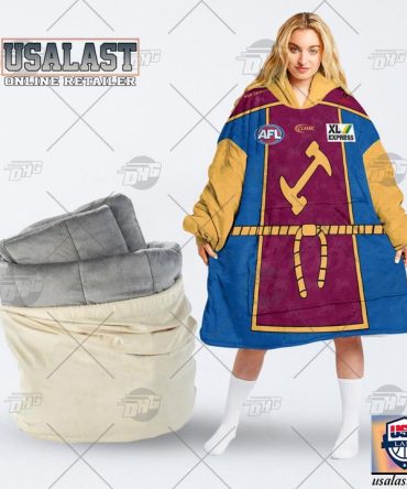 Personalised Afl Brisbane Lions The Simpsons Blanket Hoodie Hoodie Blanket