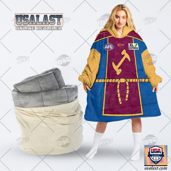 Personalised Afl Brisbane Lions The Simpsons Blanket Hoodie Hoodie Blanket
