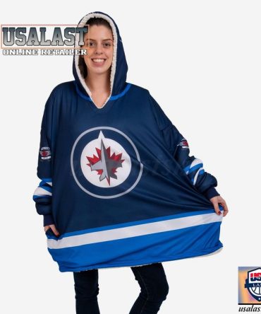 New Winnipeg Jets Nhl Blanket Hoodie Hooded Blanket