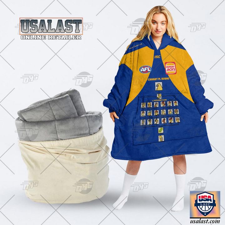 Personalised Afl West Coast Eagles Simpsons Family Blanket Hoodie Hoodie Blanket
