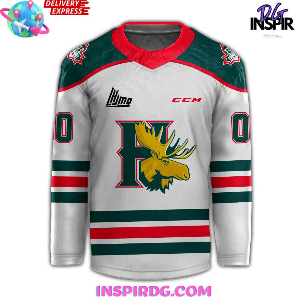 Halifax Mooseheads Ccm Branding 2024 White Hockey Jersey - Image 2