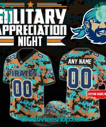 Massachusetts Pirates Military Appreciation Night 2025 Special Football Jersey
