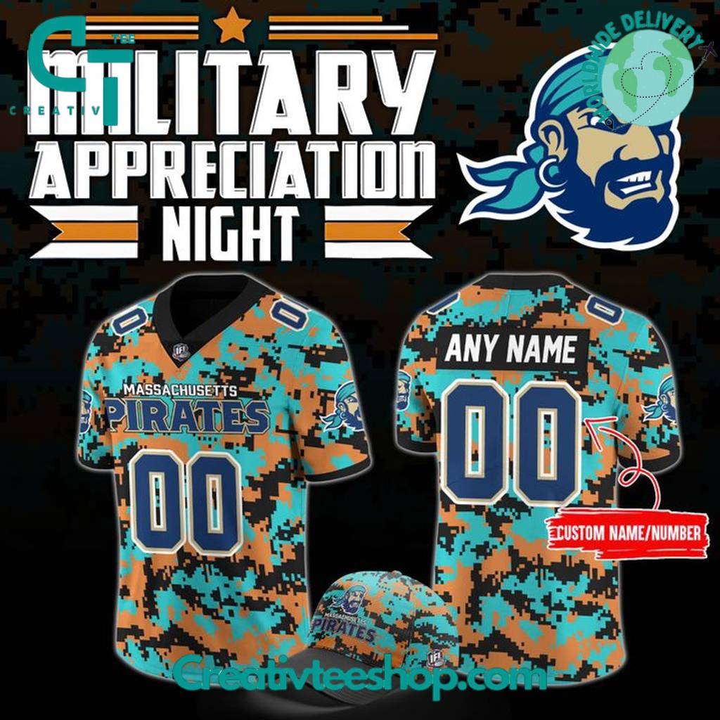 Massachusetts Pirates Military Appreciation Night 2025 Special Football Jersey