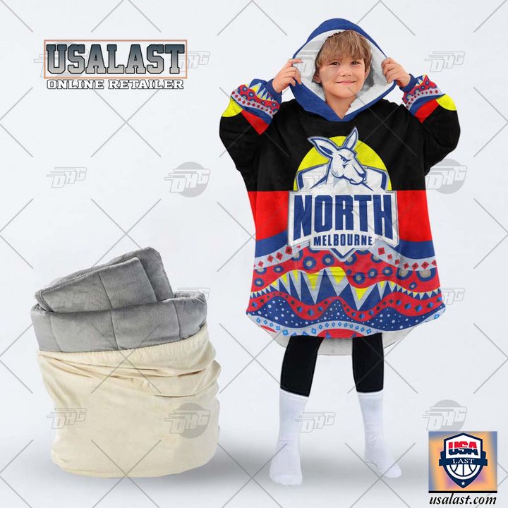 Afl North Melbourne Kangaroos Lover Aboriginal Flag Indigenous Blanket Hoodie Hoodie Blanket - Image 2