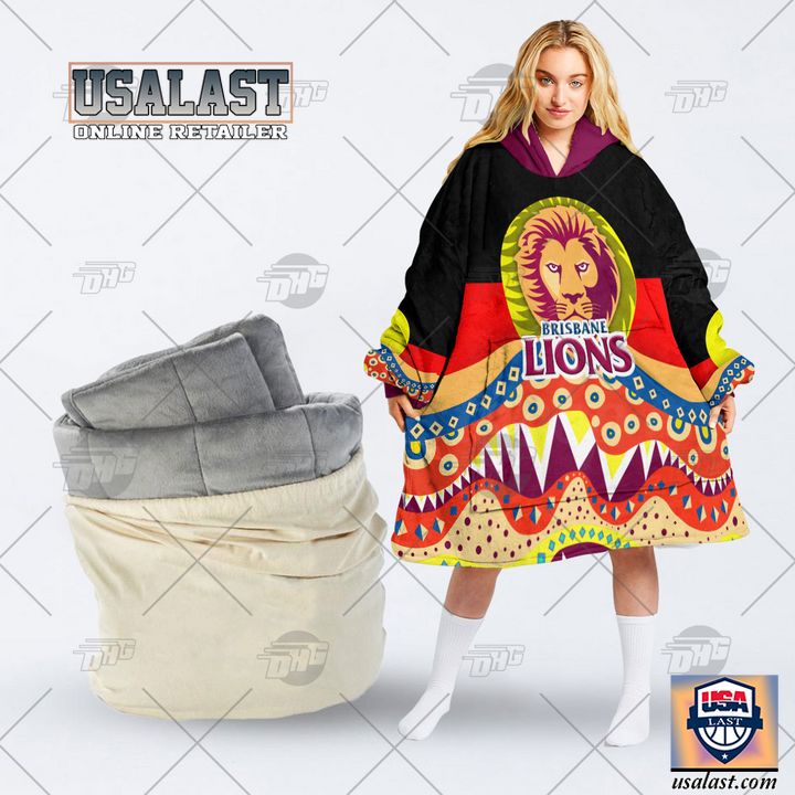 Afl Brisbane Lions Lover Aboriginal Flag Indigenous Blanket Hoodie Hoodie Blanket
