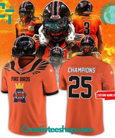 Albany Firebirds 2025 Arena Crown Champions Custom Football Jersey