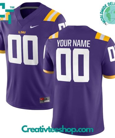 Lsu Tigers Football Purple Custom Game Special Edition Jersey