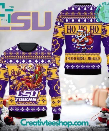 Lsu Tigers Football Santa Hohoho Ugly Christmas Sweater