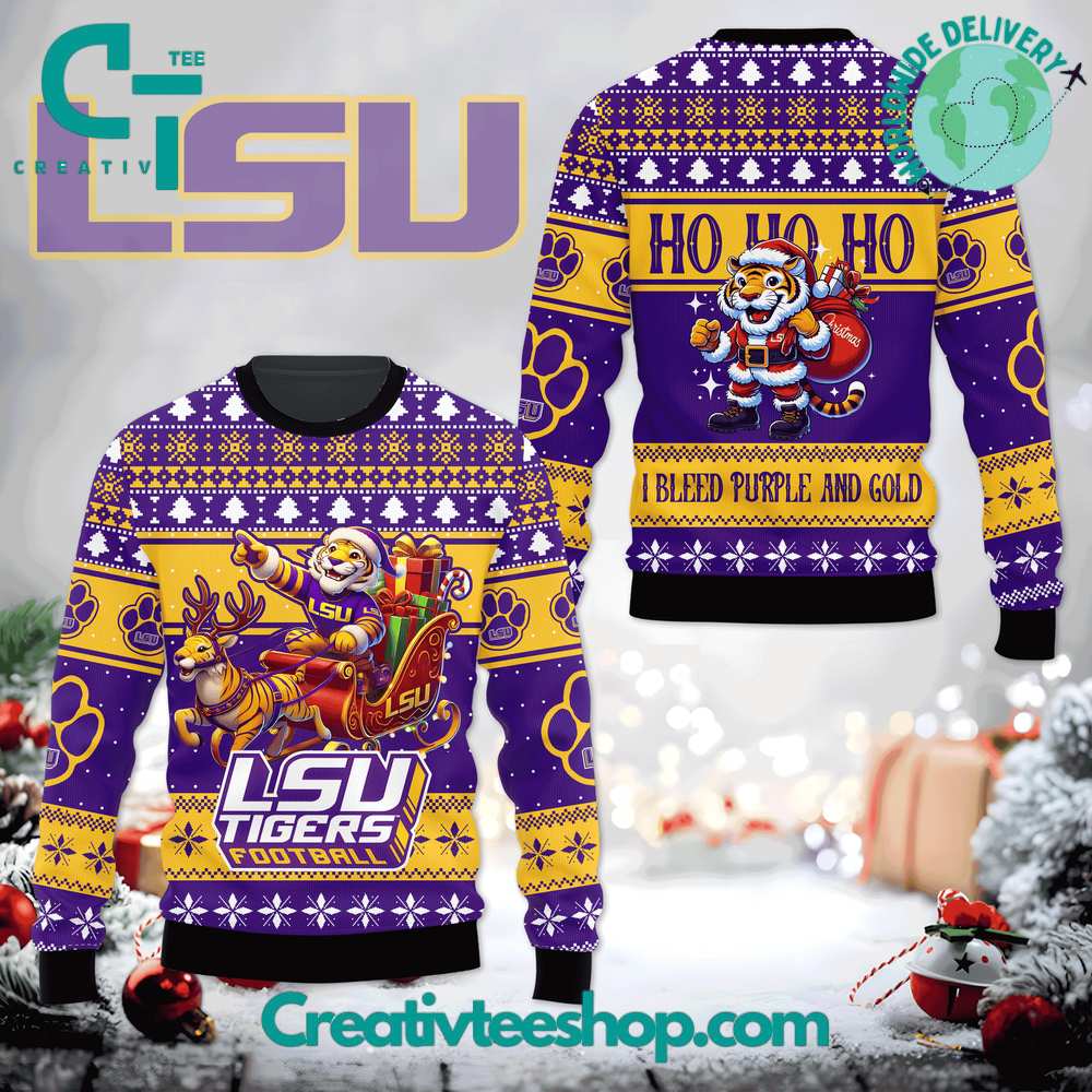 Lsu Tigers Football Santa Hohoho Ugly Christmas Sweater