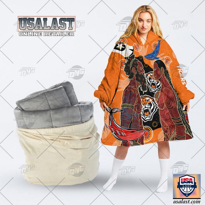 Personalized Wests Tigers Naidoc Blanket Hoodie Hoodie Blanket