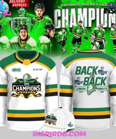 London Knights Ohl Back-To-Back Champions 2024 - 2025 White Hockey Jersey