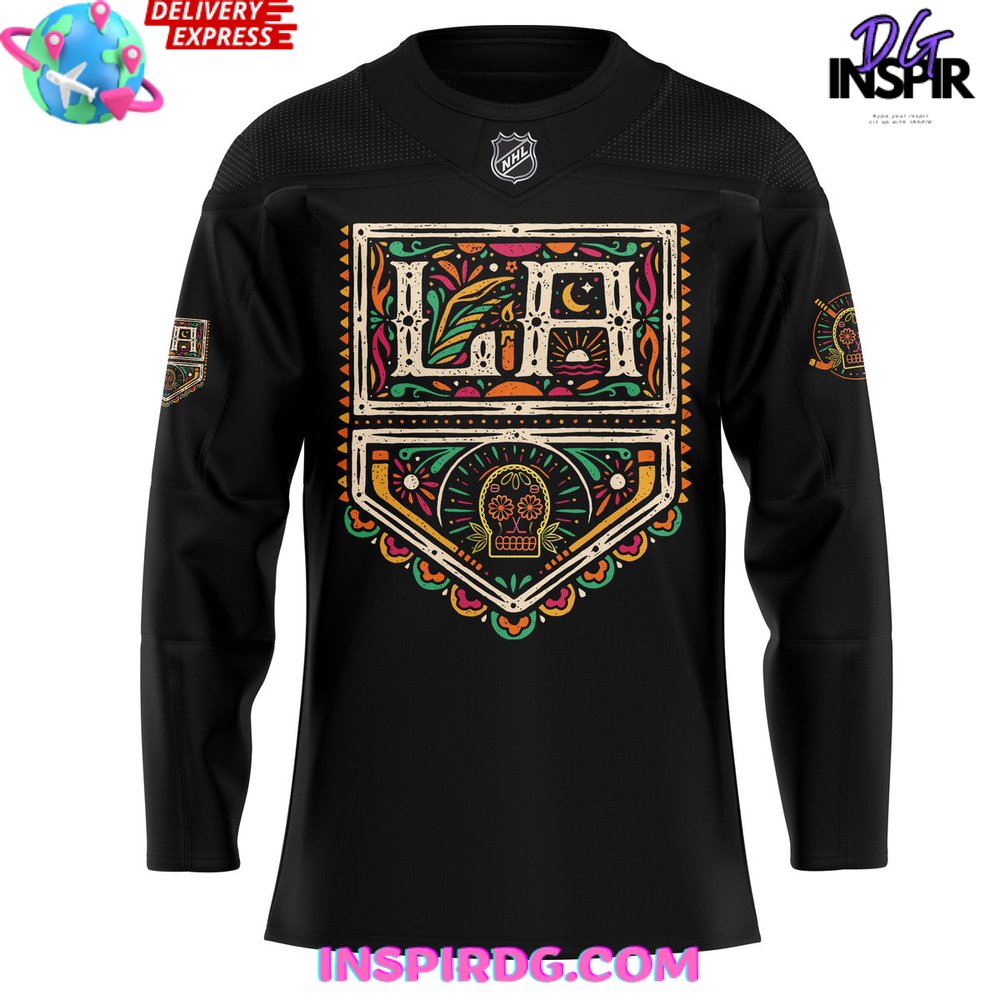 Los Angeles Kings Dia De Los Muertos Special Hockey Jersey - Image 2