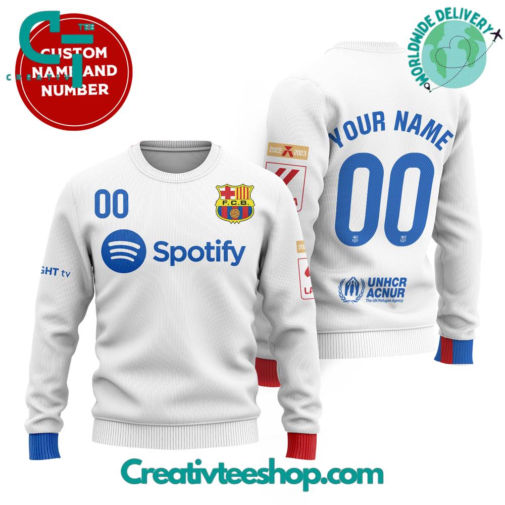 Fc Barcelona Away Kits Personalized Sweater