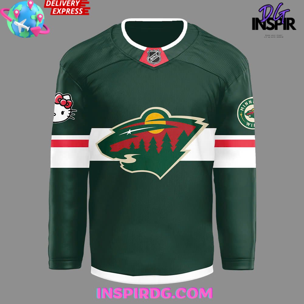Minnesota Wild X Hello Kitty 50Th Anniversary Limited Hockey Jersey - Image 2