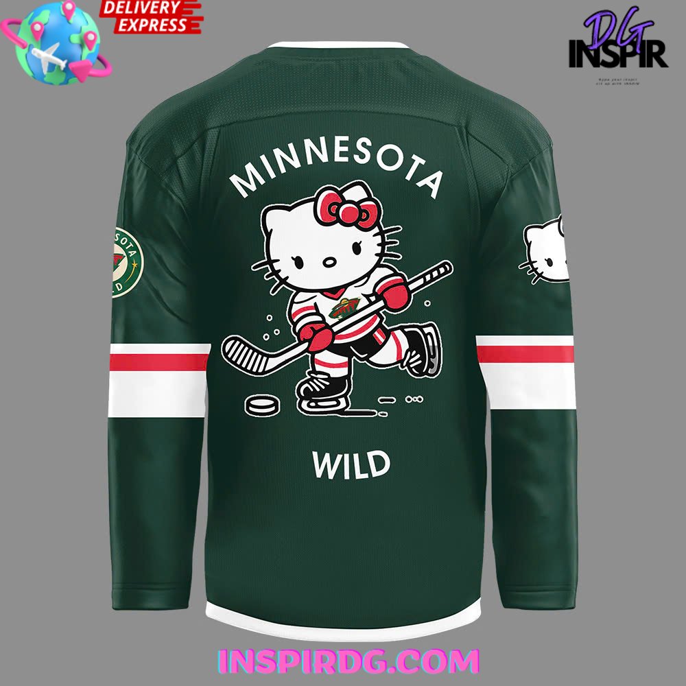 Minnesota Wild X Hello Kitty 50Th Anniversary Limited Hockey Jersey - Image 3