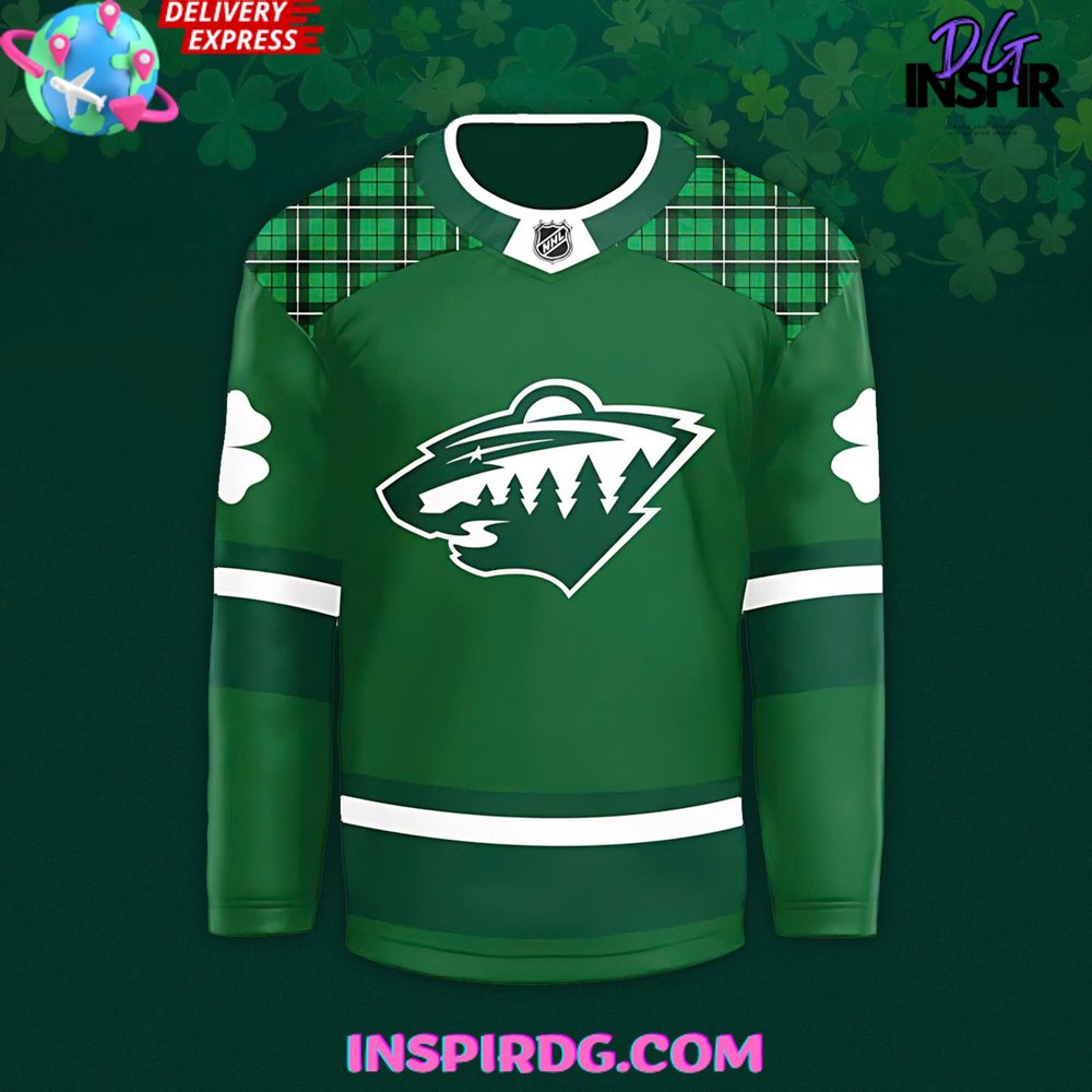 Minnesota Wild X St. Patrick’S Day 2025 Hockey Jersey - Image 2
