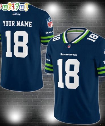 Nfl Seattle Seahawks Logo Team Custom Football Jersey, Football Jersey Shirt