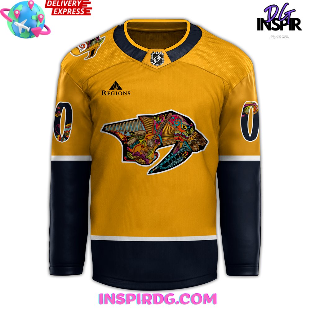 Nashville Predators X Hispanic Music Heritage Night 2024 Special Hockey Jersey - Image 2