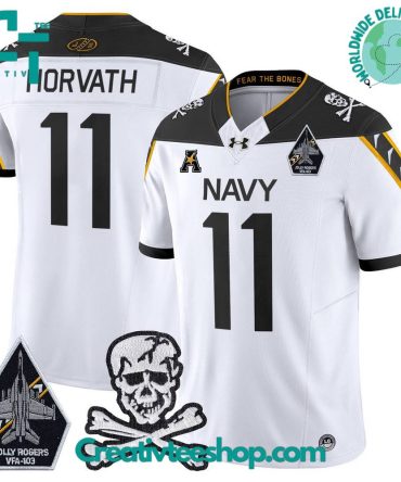 Navy Midshipmen Honoring Jolly Rogers Fear The Bones White Football Jersey