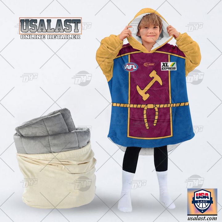 Personalised Afl Brisbane Lions The Simpsons Blanket Hoodie Hoodie Blanket - Image 2