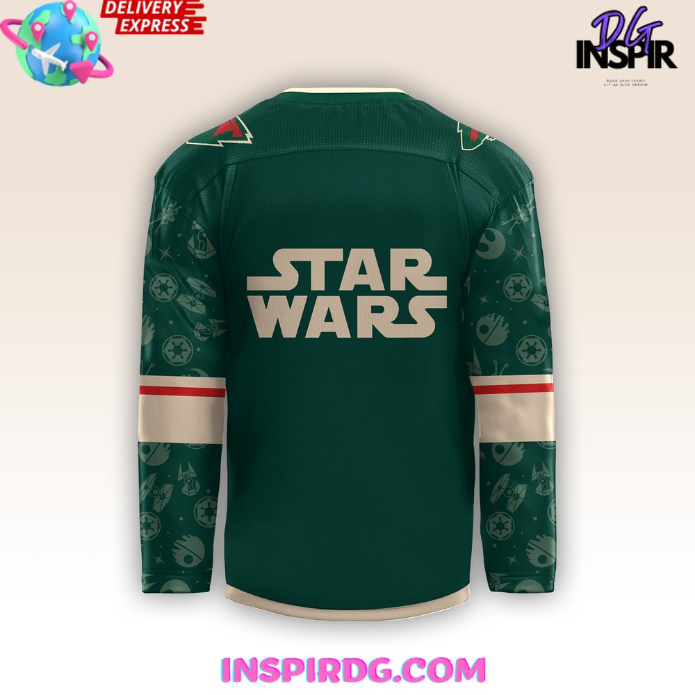 Minnesota Wild X Star Wars Night 2024 Hockey Jersey - Image 3
