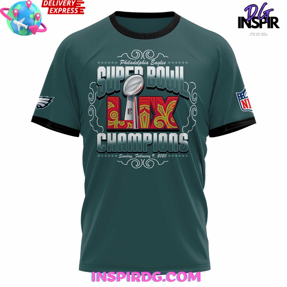 Philadelphia Eagles Nfl Super Bowl Lix Champions Limited T-Shirt - Image 2