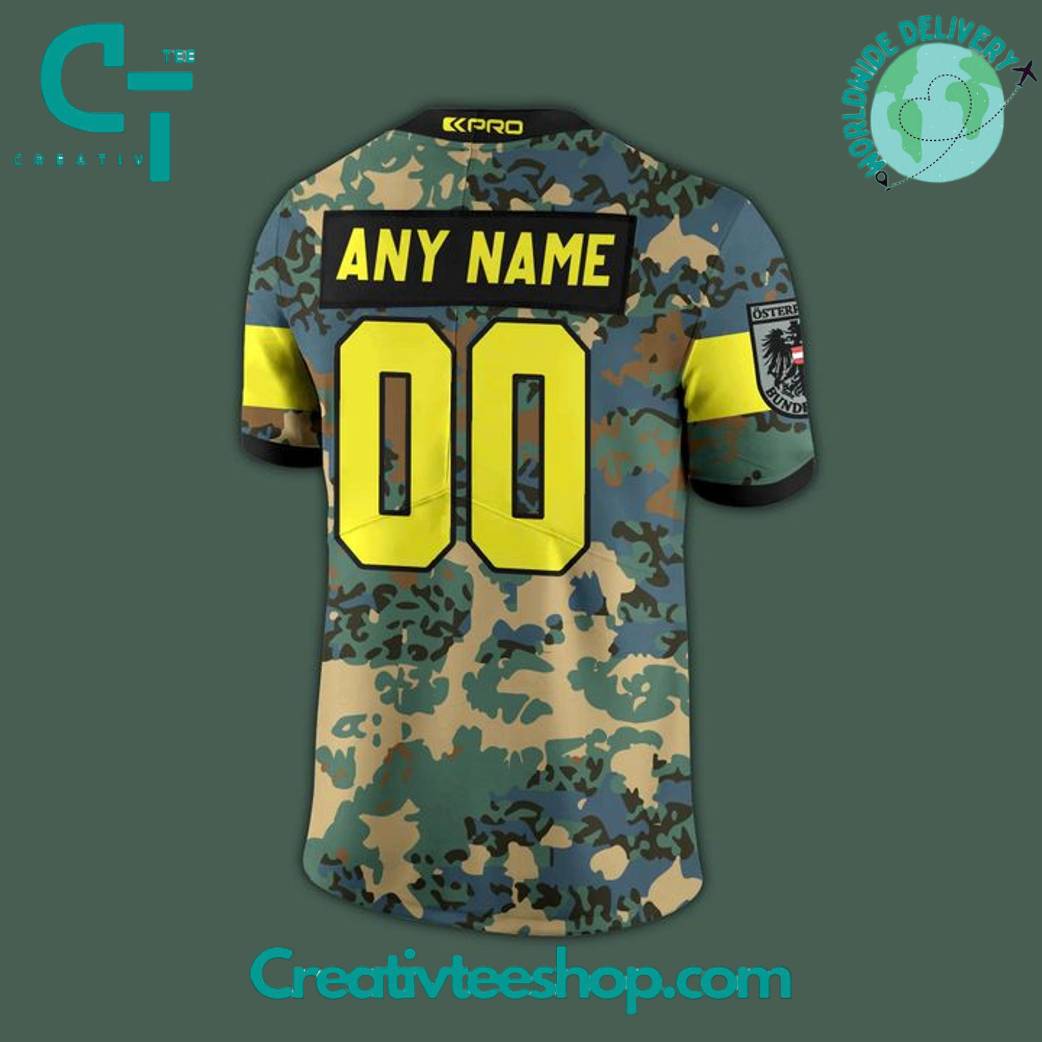 Prague Black Panthers Salute To Service 2025 Camo Football Jersey - Image 3