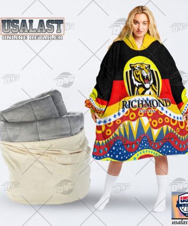Afl Richmond Tigers Lover Aboriginal Flag Indigenous Blanket Hoodie Hoodie Blanket