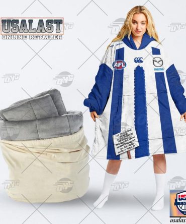 Personalised Afl North Melbourne Mazda Blanket Hoodie Hoodie Blanket