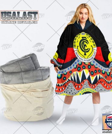 Afl Carlton Blues Lover Aboriginal Flag Indigenous Blanket Hoodie Hoodie Blanket